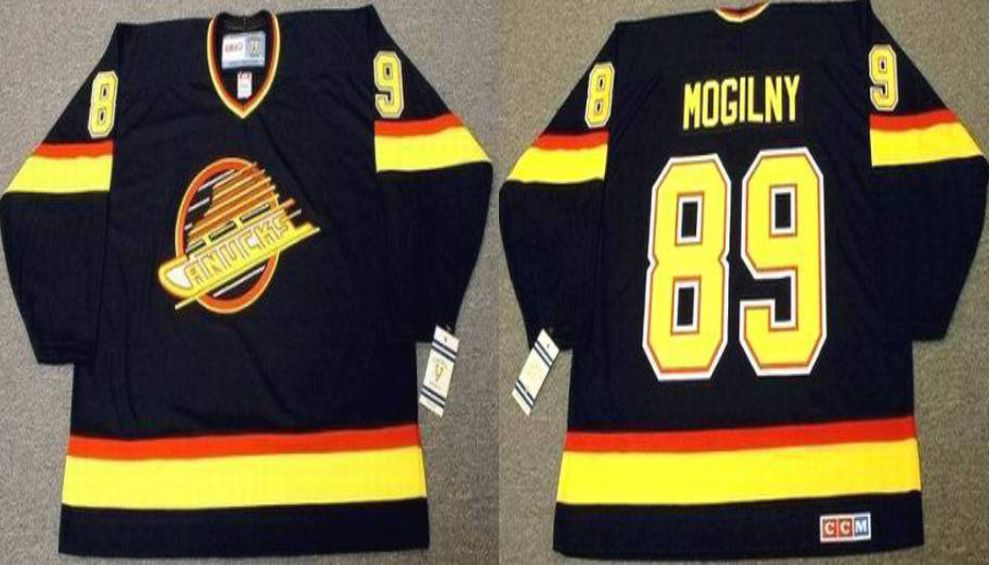 2019 Men Vancouver Canucks 89 Mogilny Black CCM NHL jerseys